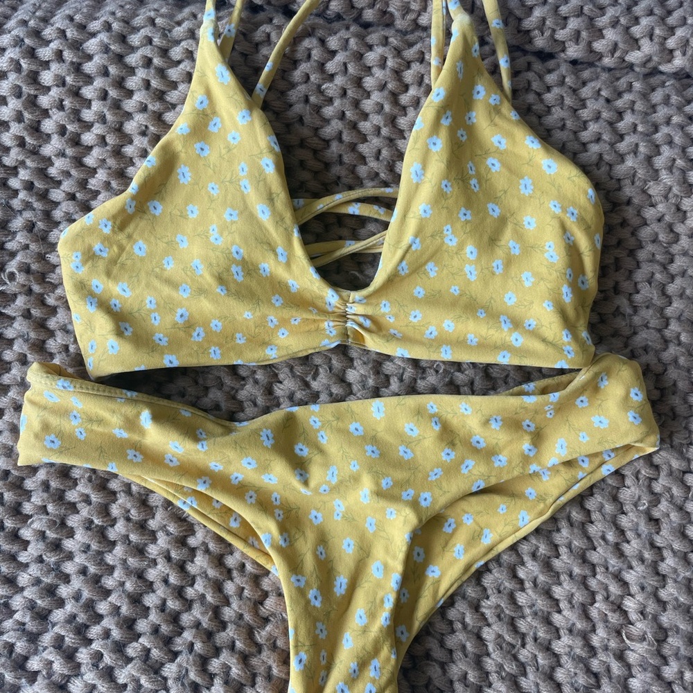 Midori Yellow Floral Bikini Set